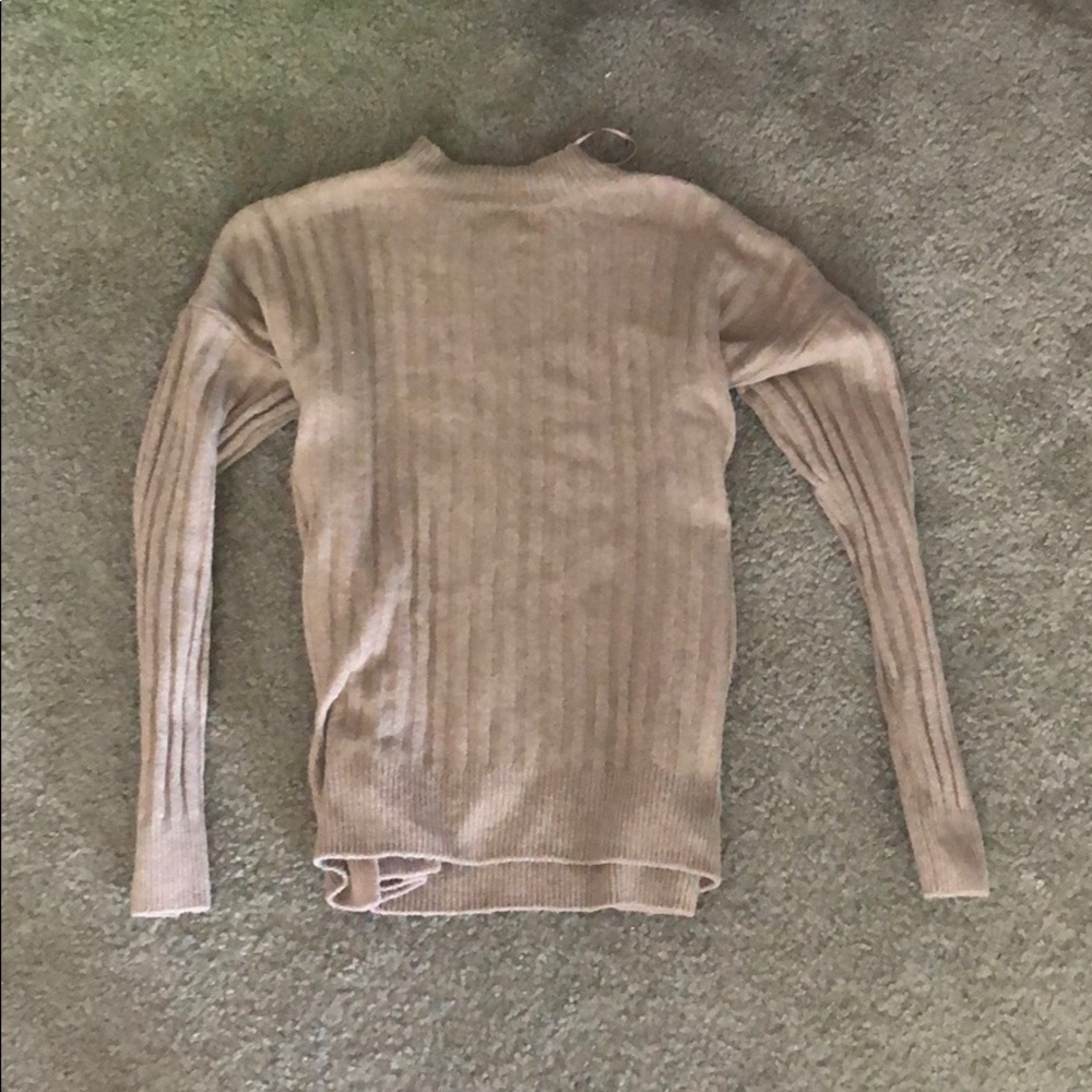 Tan mock turtleneck sweater